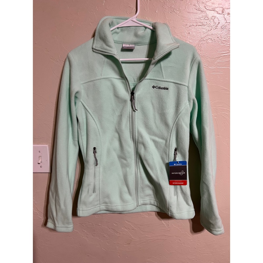 Columbia Women's Fleece‎ Falls Jacket Full Zip Light Aqua blue Green Size S P